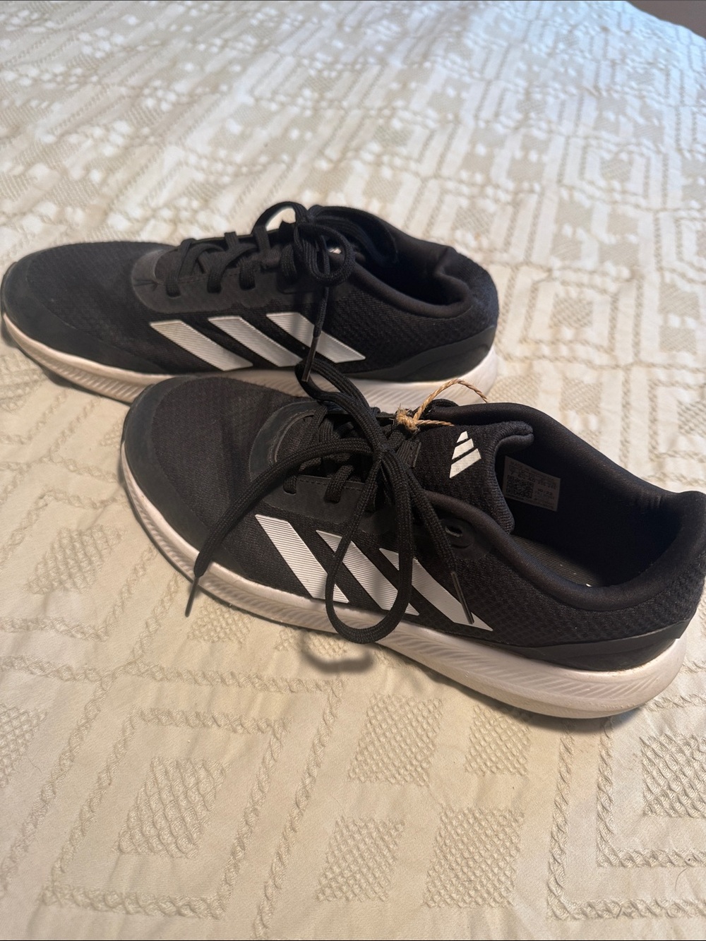 adidas Men’s Black Athletic Sneakers with White Stripes